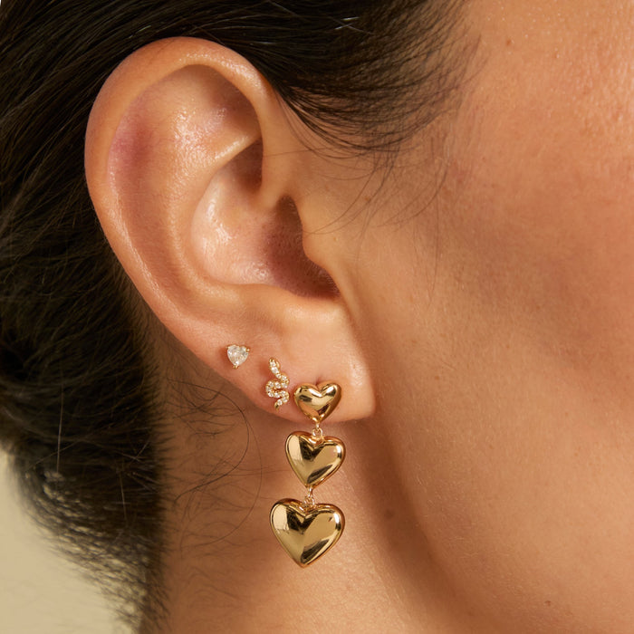 stud earrings four point star worn shot