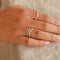 Wave Crystal Ring in Gold worn layered